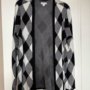 Black and Gray Argyle Cardigan